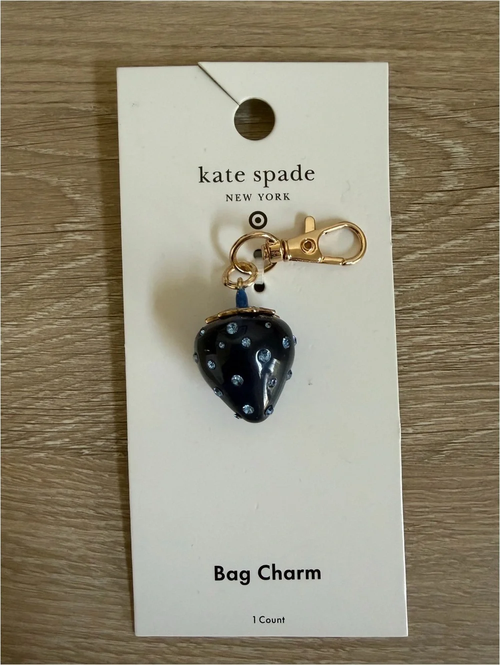 Kate Spade New York x Target Blue Strawberry Bag Charm Keychain Whimsy Quirky